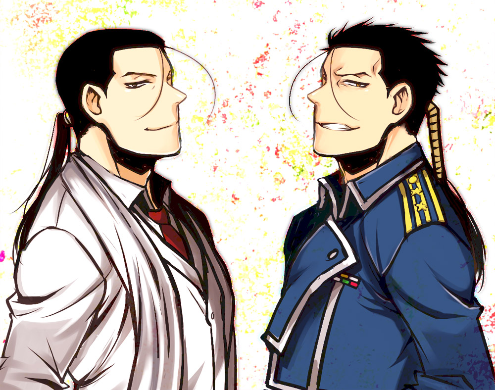 antenna_hair, black_hair, dual_persona, face, formal, fullmetal_alchemist, kouya_(libera), male