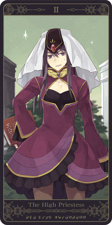 alternate_costume, black_eyes, black_hair, book, crossdressinging, dress, frills, long_hair
