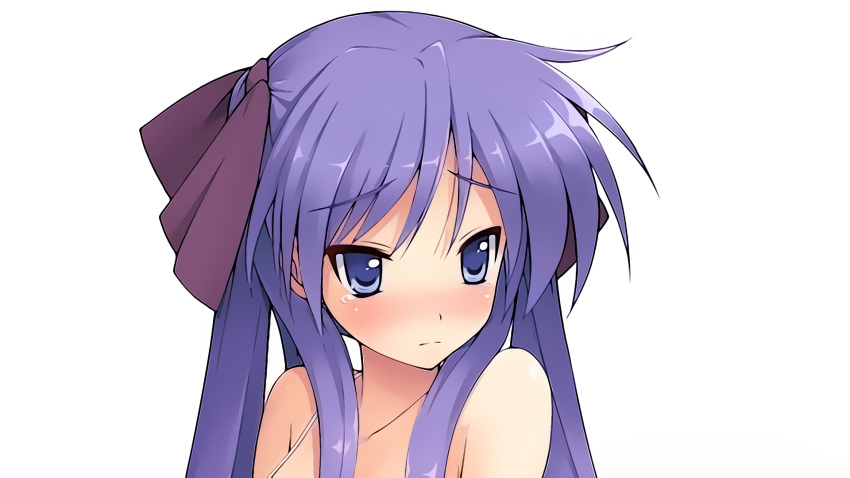 blush, cygnus, hiiragi_kagami, long_hair, lucky_star, purple_eyes, purple_hair, violet_eyes