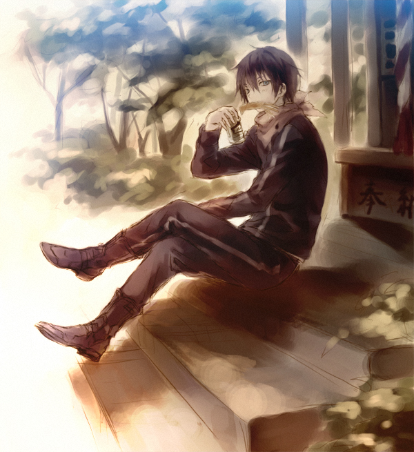 bad_id, bandana, black_hair, boots, can, drink, male, mg_(3458)