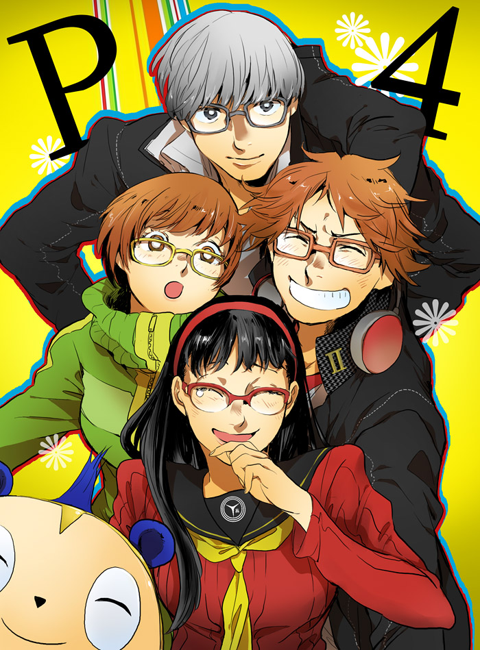 3boys, amagi_yukiko, bad_id, black_hair, brown_eyes, brown_hair, closed_eyes, eyes_closed