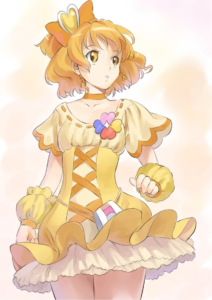 choker, cure_pine, dress, earrings, fresh_precure!, hair_ornament, heart, heart_ornament