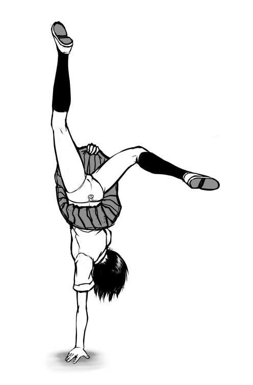 black_hair, bleach, bunny_panties, bunny_print, drawfag, footwear, from_behind, handstand