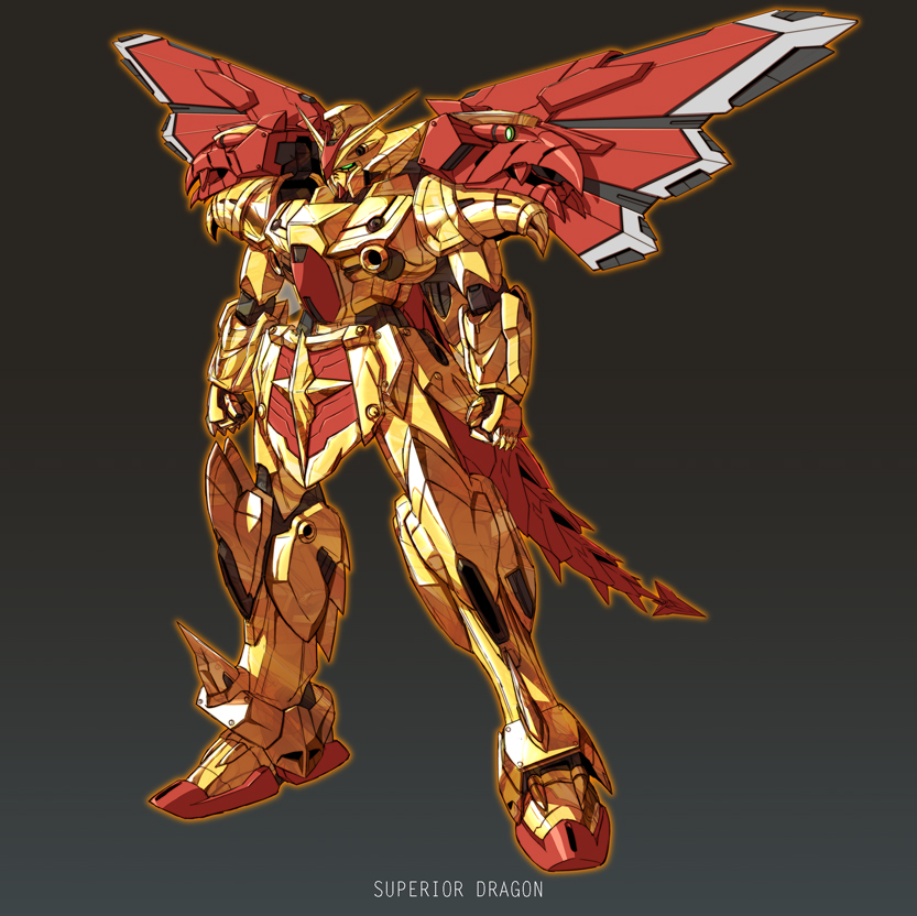 gradient, gradient_background, gundam, mecha, no_humans, sd_gundam, simple_background, solo