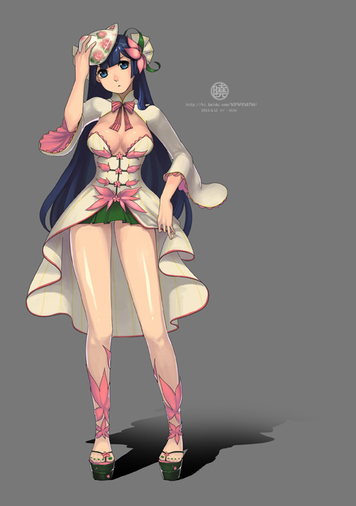 copyright_request, dress, flower, fox_mask, hair_flower, hair_ornament, long_hair, mask