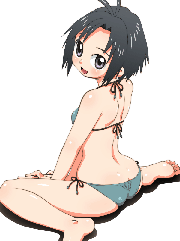 barefoot, bikini, black_eyes, black_hair, face, feet, idolmaster, idolmaster_2