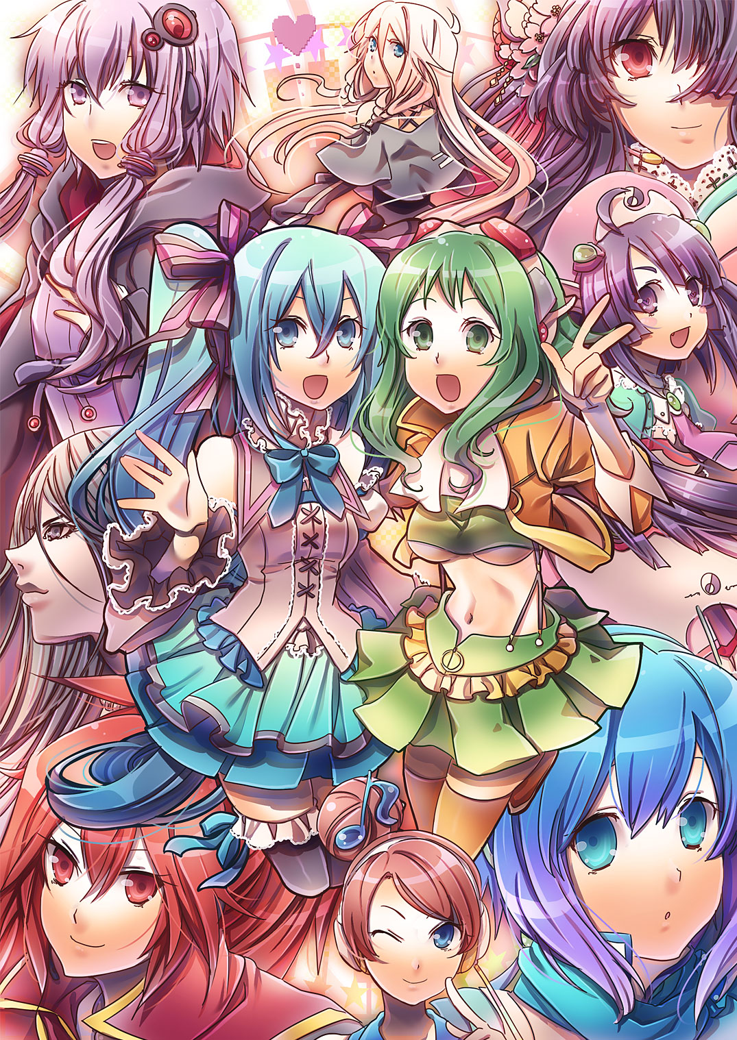 ahoge, akikoloid-chan, aoki_lapis, aqua_eyes, aqua_hair, blue_eyes, bow, bowtie