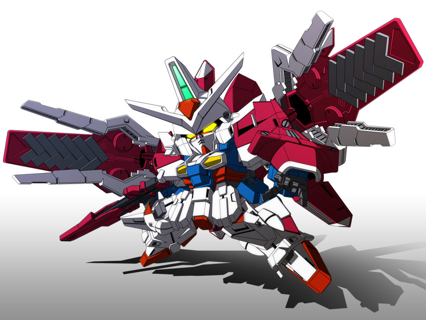 chibi, geminass_gundam, glowing, glowing_eye, gun, gundam, gundam_l.o._booster, gundam_wing_dual_story:_g-unit