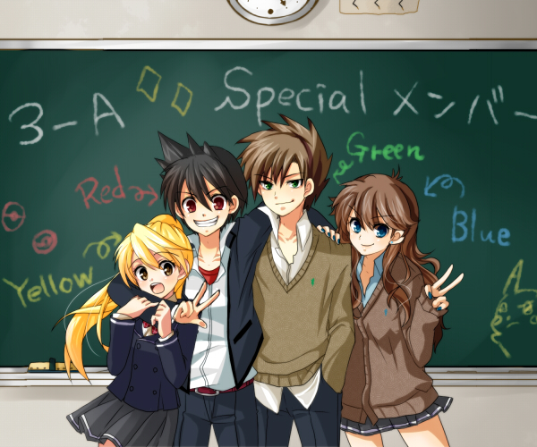 blue_(pokemon), brown_hair, grin, long_hair, mokorei, ookido_green, pokemon, pokemon_special