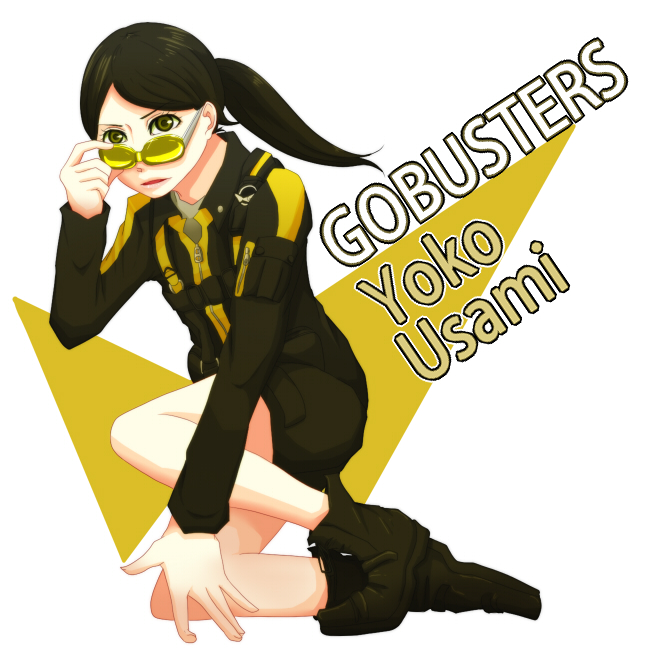 1girl, boots, female, glasses, ogu20co, shorts, solo, sunglasses