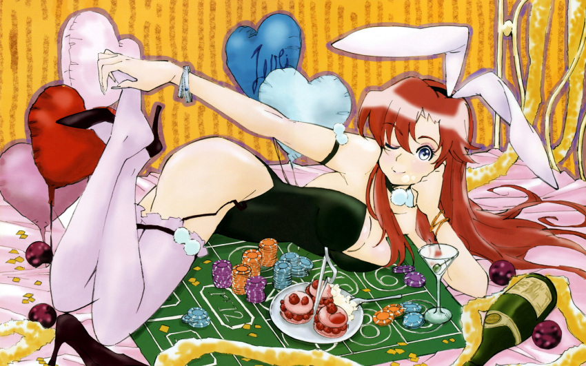 1girl, animal_ears, balloon, blue_eyes, blush, bottle, bracelet, bunny_ears