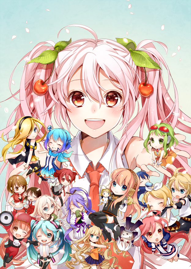 6+girls, alternate_color, alternate_hair_color, aoki_lapis, aqua_eyes, blonde_hair, blue_eyes, blue_hair