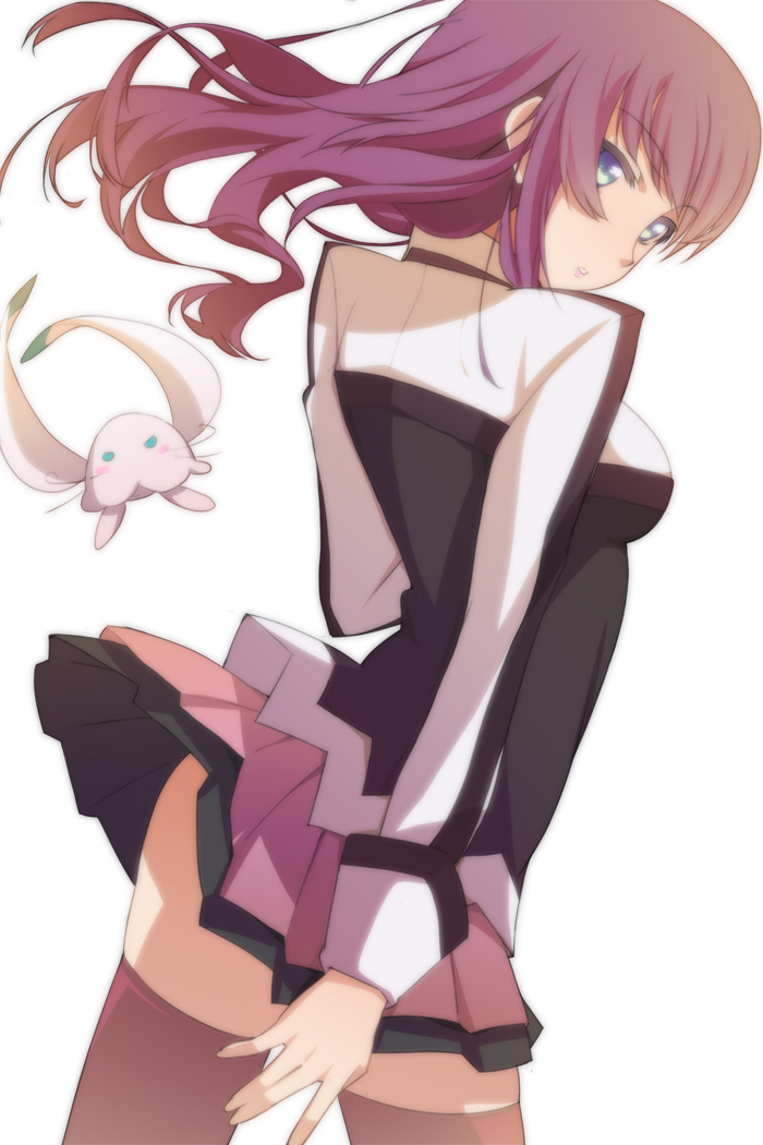 aquarion_(series), aquarion_evol, gamma_(geoffrey), green_eyes, long_hair, mikono_suzushiro, purple_hair, purple_legwear