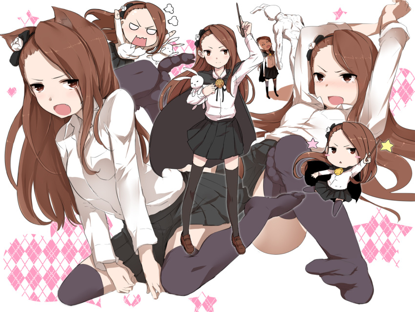 animal_ears, blush_stickers, bow, cat_ears, cosplay, hair_bow, idolmaster, kugimiya_rie