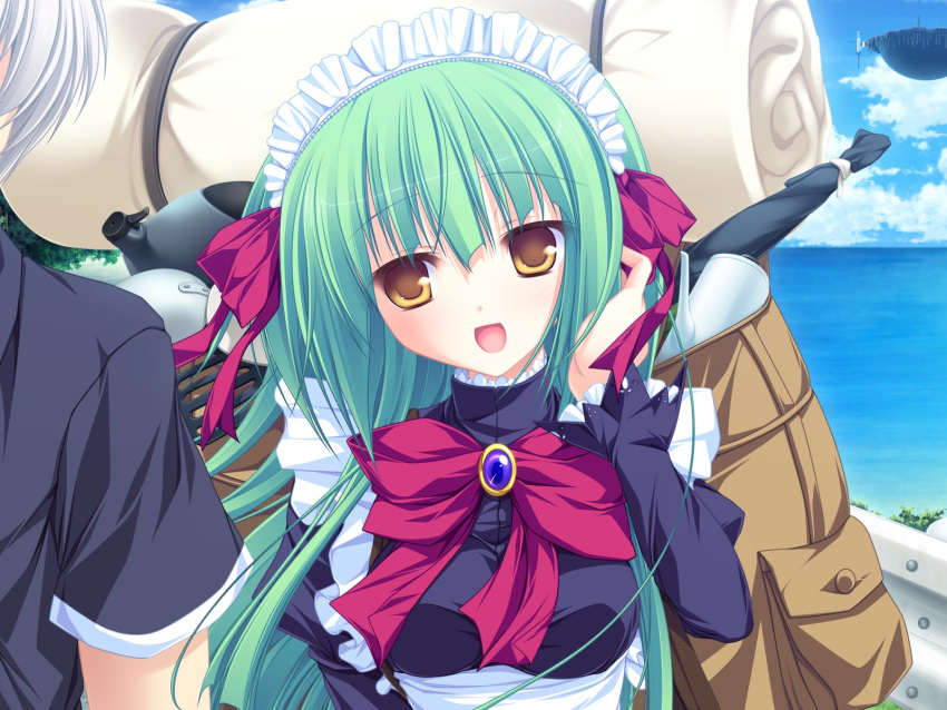 77, game_cg, green_hair, long_hair, mikagami_mamizu, stella_(77), whirlpool, yellow_eyes