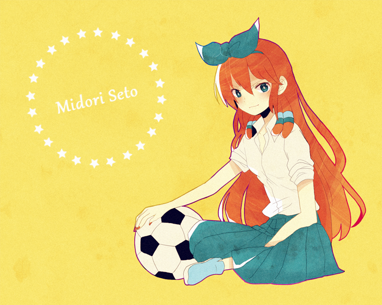 bad_id, ball, green_eyes, hair_ribbon, inazuma_eleven, inazuma_eleven_(series), inazuma_eleven_go, karan_koron