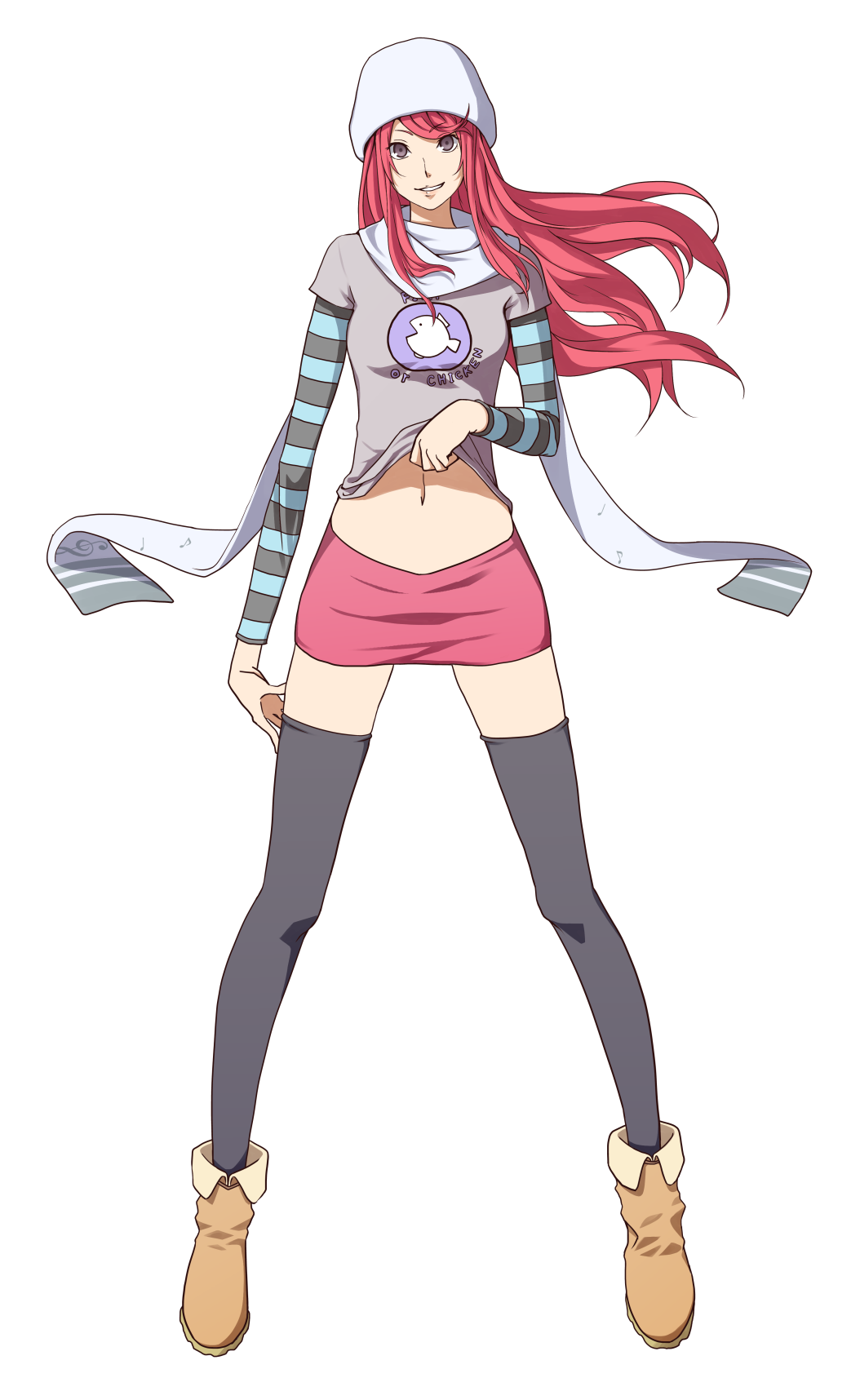 ban_airi, beanie, brown_eyes, devil_survivor_(series), devil_survivor_2, hat, highres, long_hair