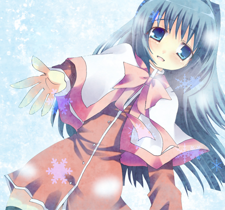 blue_eyes, blue_hair, kanon, long_hair, lowres, minase_nayuki, school_uniform, yuuki_tsubasa