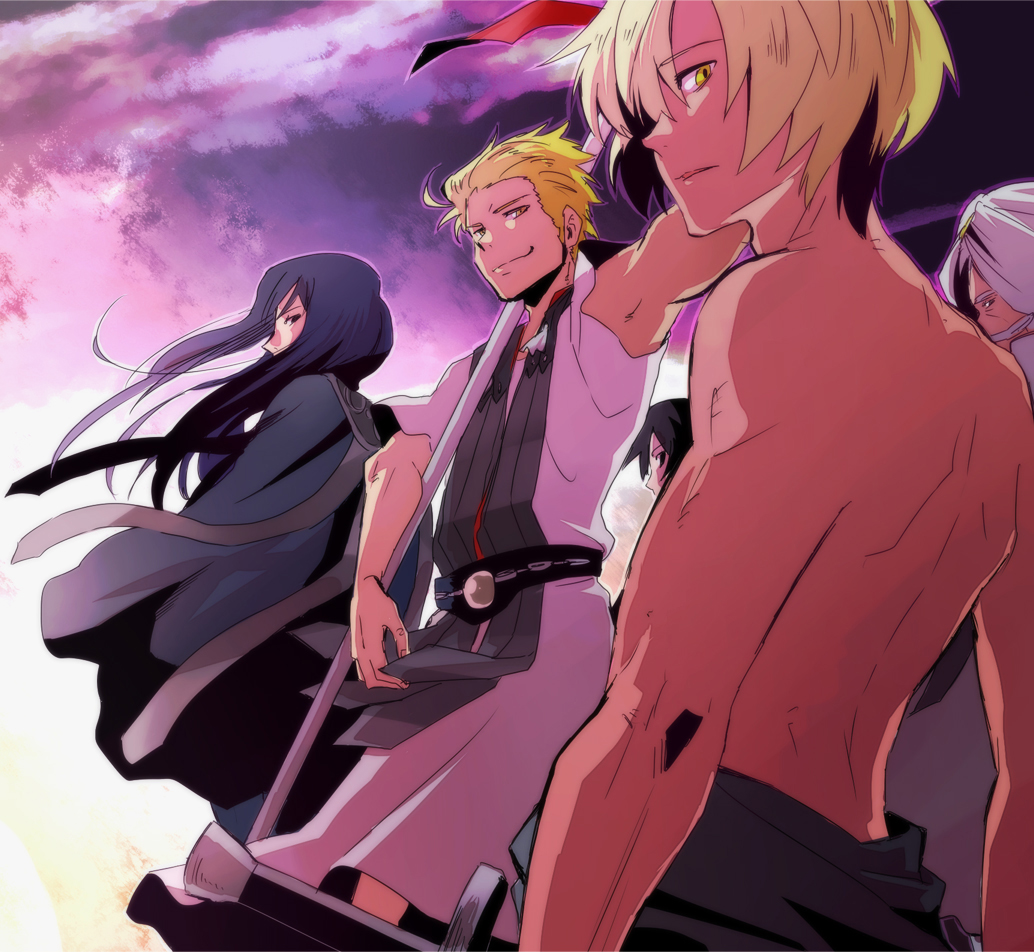 black_eyes, black_hair, blonde_hair, fate/zero, fate_(series), ionioi_hetairoi, komio_(do@ho), long_hair