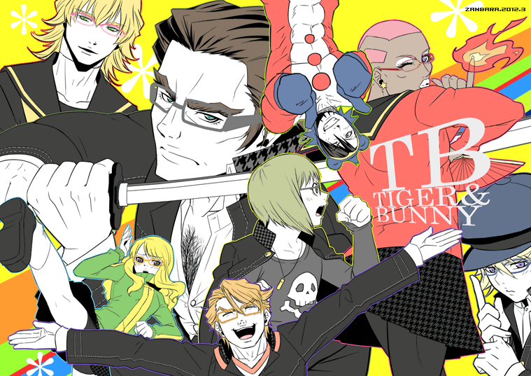 amagi_yukiko_(cosplay), antonio_lopez, barnaby_brooks_jr, bespectacled, bike_shorts, blonde_hair, blush, cabbie_hat