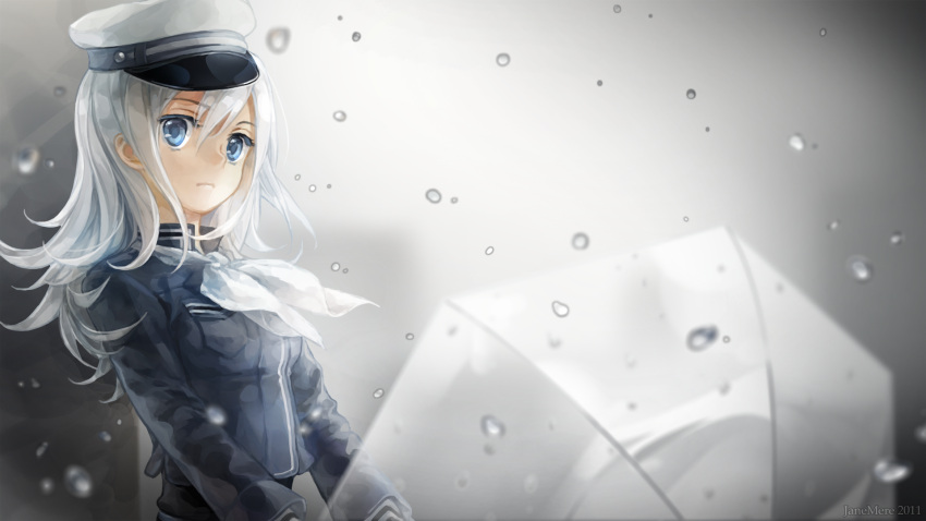 ama_no_jaku_(vocaloid), blue_eyes, hat, highres, jack_amano, janemere, long_hair, peaked_cap