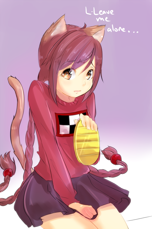 animal_ears, braid, brown_eyes, brown_hair, cat_ears, cat_tail, coin, kemonomimi_mode