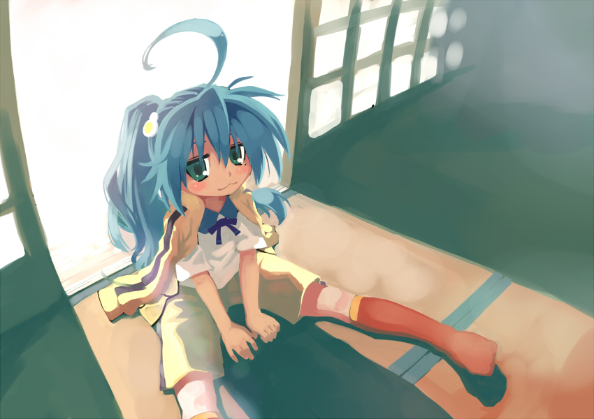 :3, ahoge, akie_(tyamau0525), araragi_karen, araragi_karen_(cosplay), bad_id, blue_eyes, cosplay