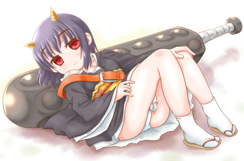 black_hair, club, footwear, gedomaru, gedoumaru, gintama, highres, horns