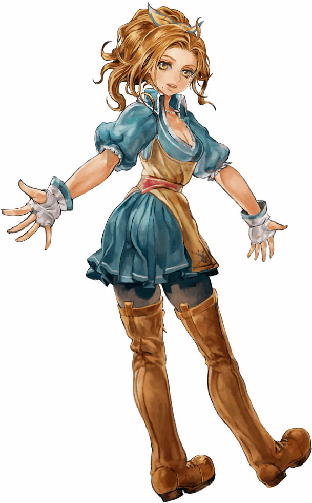 alternate_costume, archer_(ragnarok_online), boots, bow, brown_eyes, brown_hair, curly_hair, gloves, jewelry, lipstick, makeup, mole, official_art, pantyhose, ragnarok:_hikari_to_yami_no_koujo, ragnarok_online, reibeira, smile, teeth, thigh-highs, thighhighs