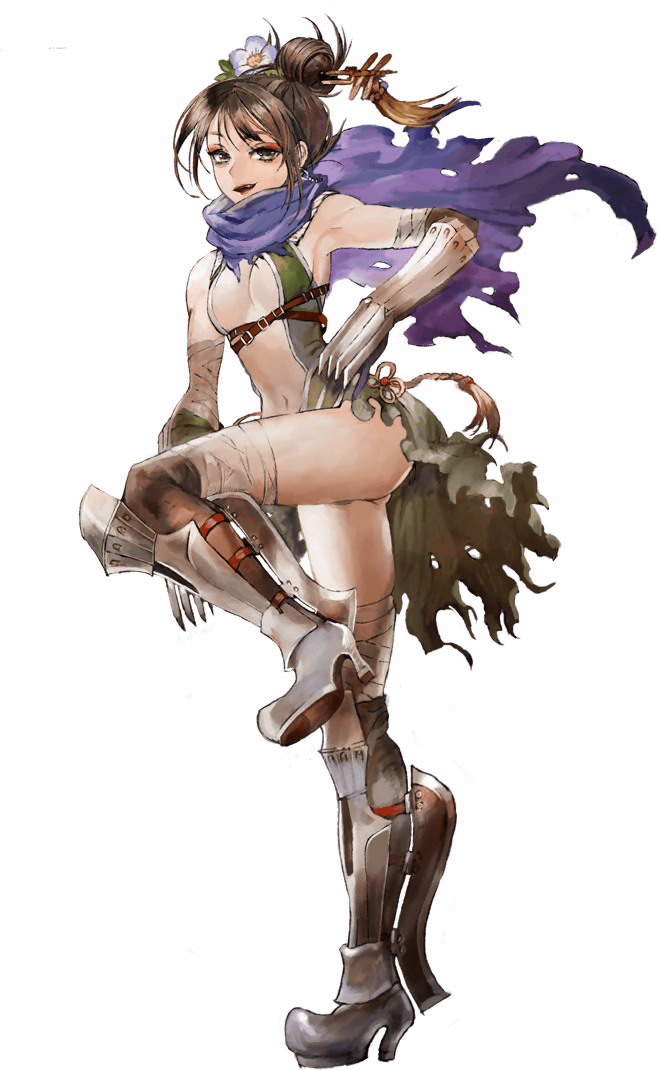 alternate_costume, assassin_cross, brown_eyes, brown_hair, isara, laughing, lipstick, long_hair