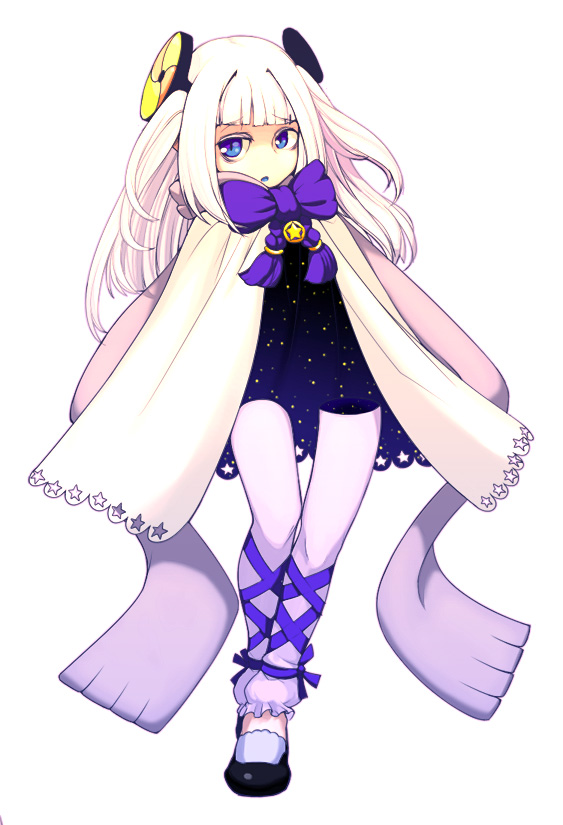 blue_eyes, hair_ornament, leggings, long_hair, messier_number, original, ribbon, shoes