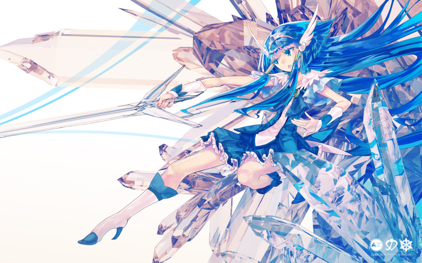 aoki_reika, blue_dress, blue_eyes, blue_hair, boots, cure_beauty, dress, gloves