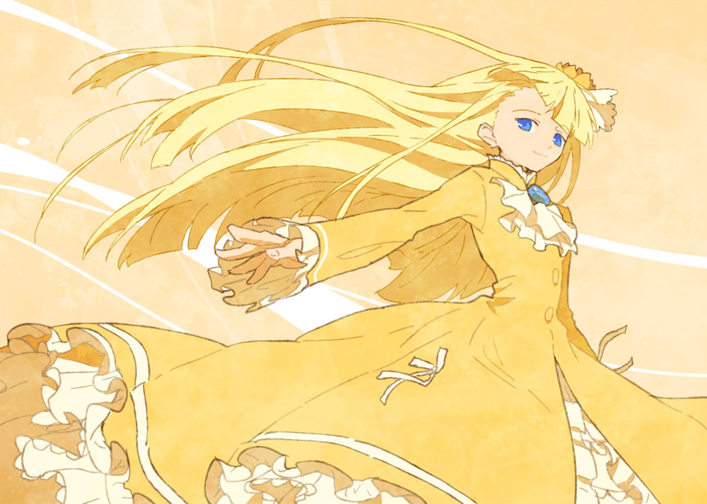 astelia_lisamarie_de_rochefort, asteria_lizamarie_de_roschefall, blonde_hair, blue_eyes, dress, hair_ornament, headdress, long_hair
