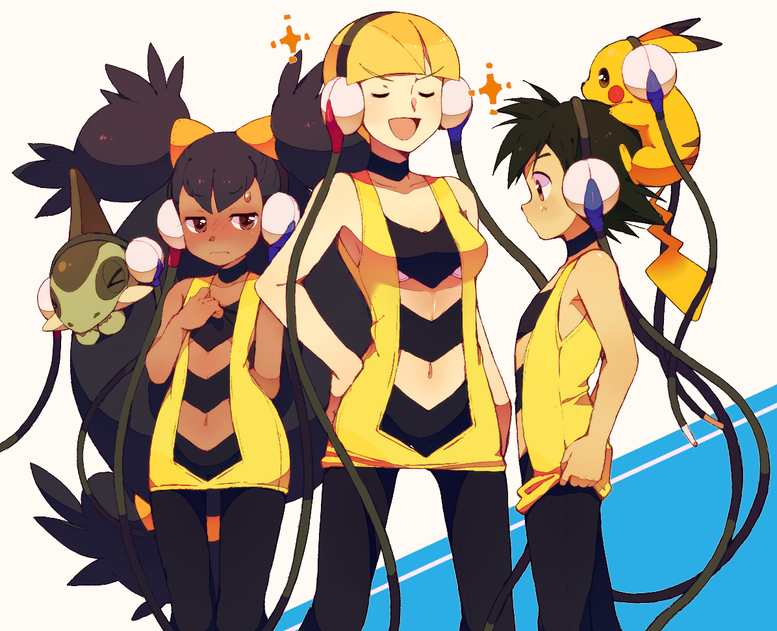 >_<, 2boys, alternate_costume, alternate_hair_color, alternate_hairstyle, alternate_headwear, animal_on_head, arm_behind_back