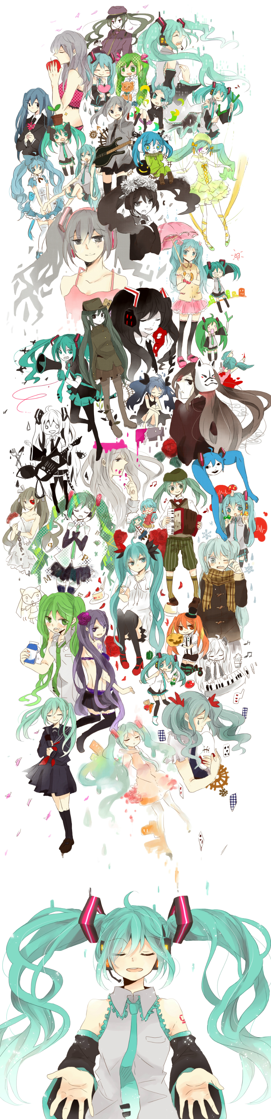 3331_(vocaloid), absurdres, ai_kotoba_(vocaloid), alice_in_musicland_(vocaloid), bad_id, clock_lock_works_(vocaloid), eh?_ah_sou_(vocaloid), glow_(vocaloid)