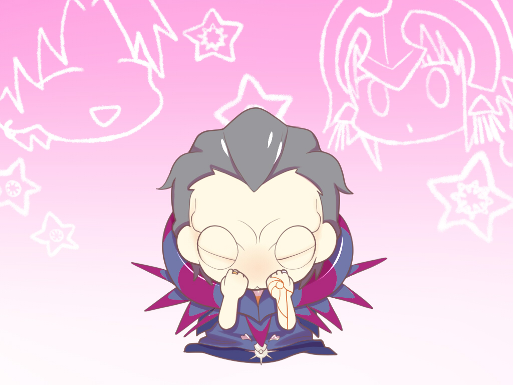 a-very-merry-unbirthday-to-you, buri_hamachi, caster_(fate/zero), chibi, closed_eyes, eyes_closed, fate/zero, fate_(series)