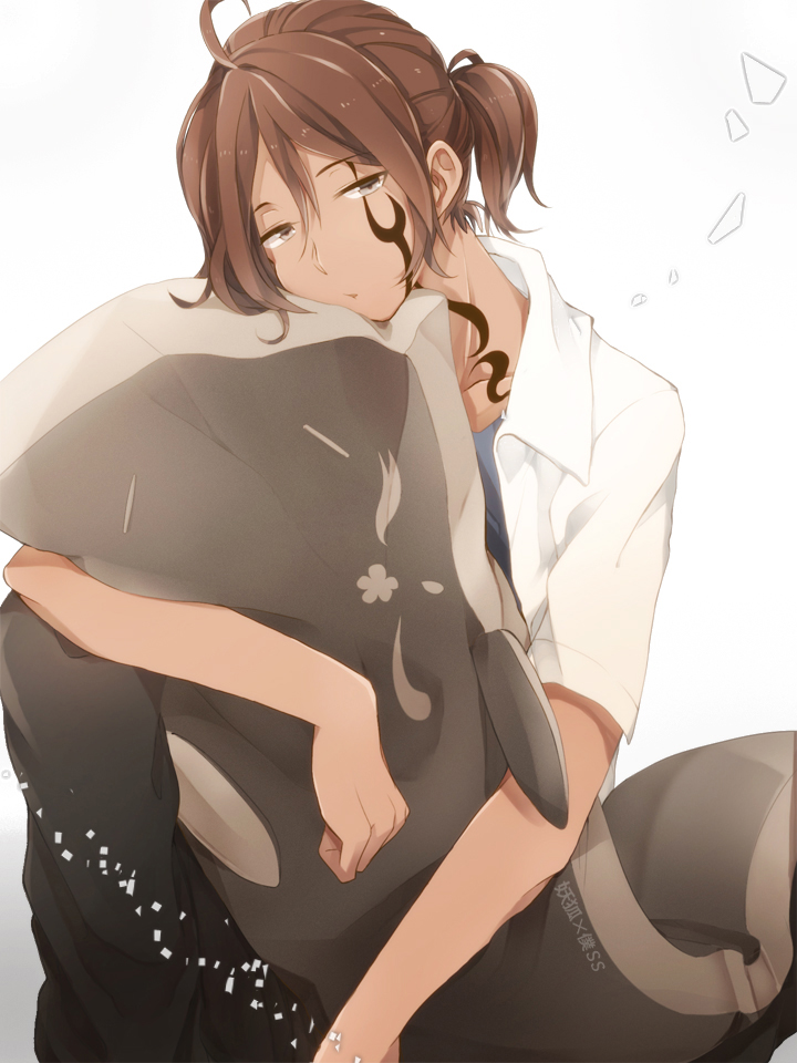 ahoge, brown_eyes, brown_hair, inu_x_boku_ss, ittan_momen, juugonichi_(wheeliex2), long_hair, male