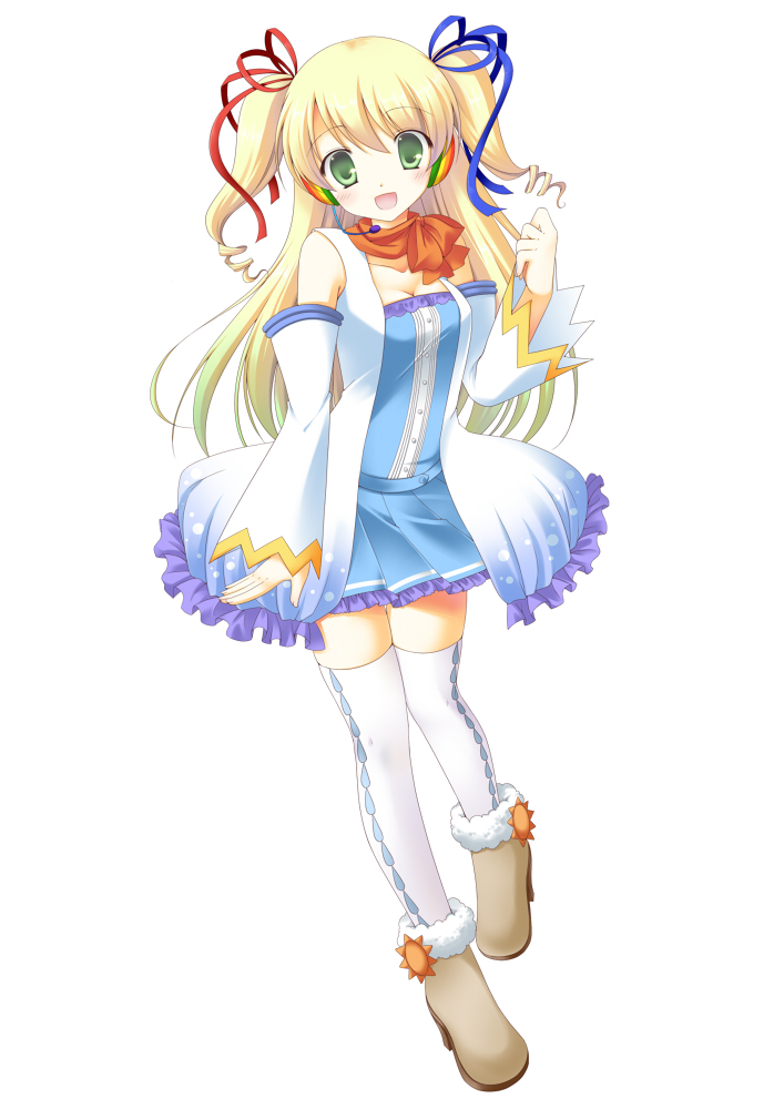 :d, aomi, aomi_riru, blonde_hair, breasts, cleavage, drill_hair, frills