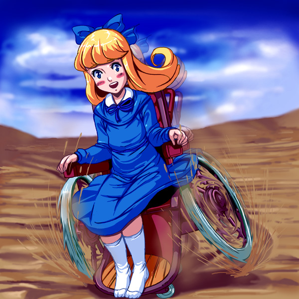 bow, dress, hair_bow, klara_sesemann, masao, mud, socks, wheelchair