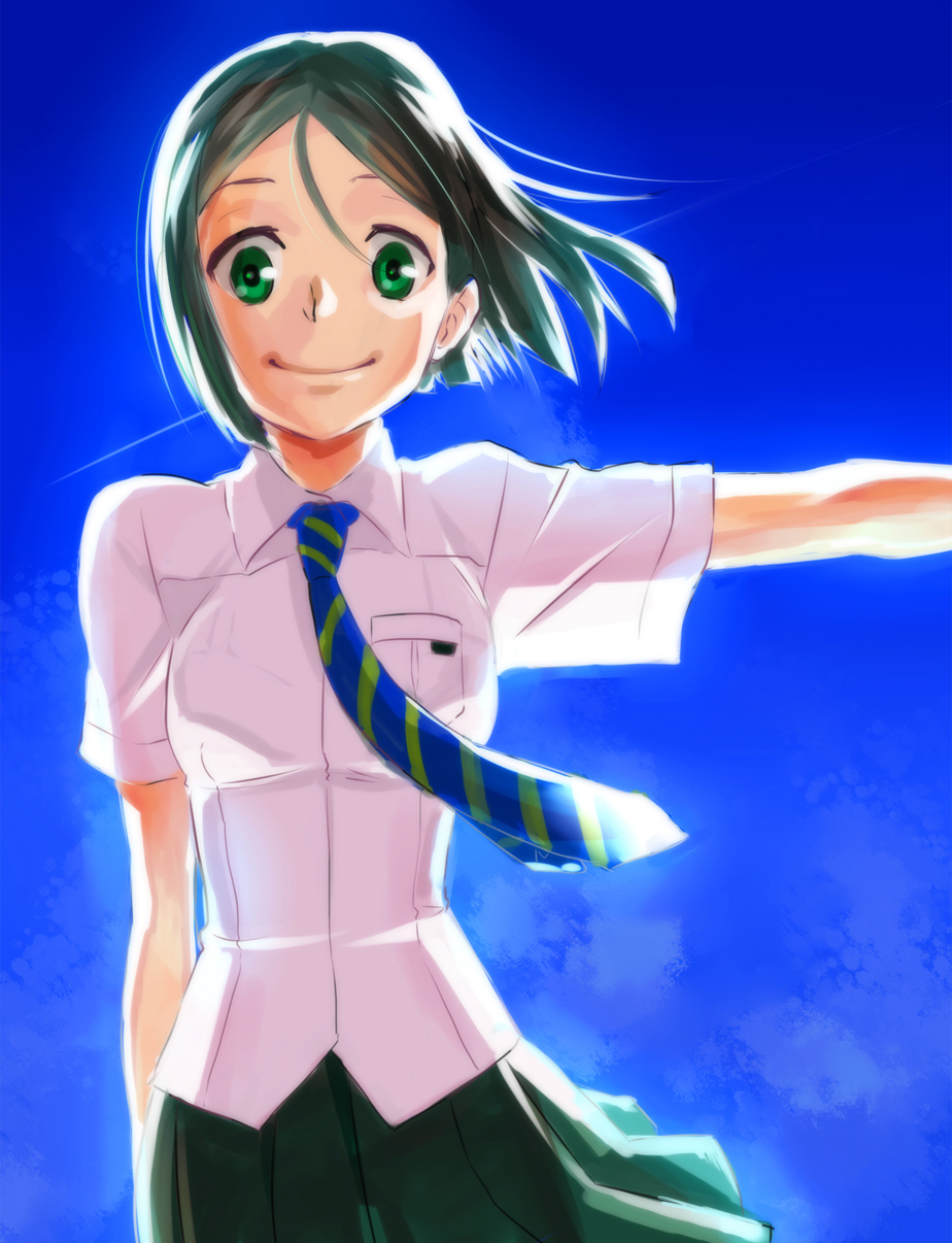 bob_cut, fate/zero, fate_(series), genderswap, green_eyes, green_hair, highres, komio_(do@ho)