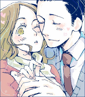 1girl, ariadne, arthur_(inception), black_hair, brown_eyes, brown_hair, couple, inception