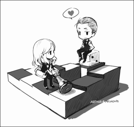 arthur_(inception), character_name, chess, chess_piece, chibi, couple, dice, heart