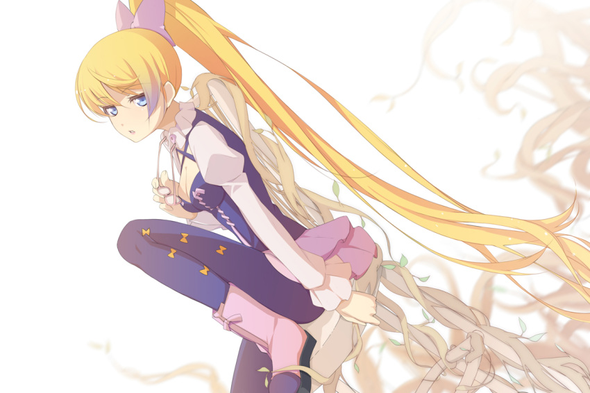 aquarion_(series), aquarion_evol, blonde_hair, blue_eyes, blue_legwear, boots, bow, breasts