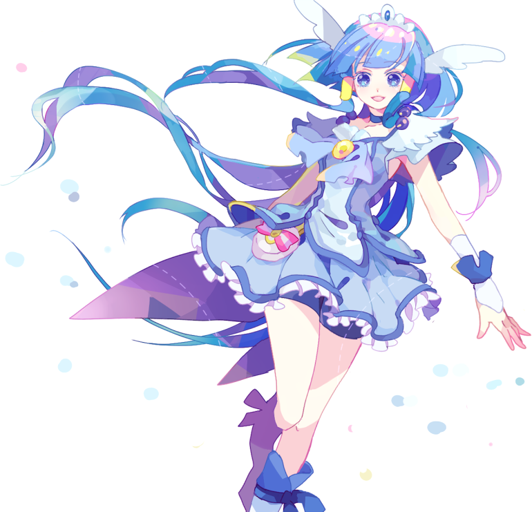 aoki_reika, bike_shorts, blue_dress, blue_eyes, blue_hair, choker, cure_beauty, dress