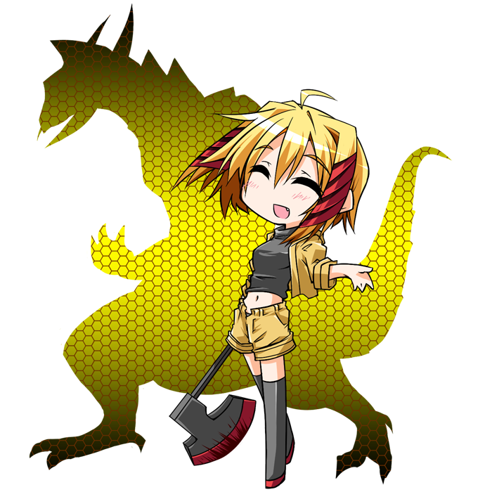 ^_^, black_legwear, closed_eyes, haxorus, hemogurobina1c, jacket, navel, open_mouth