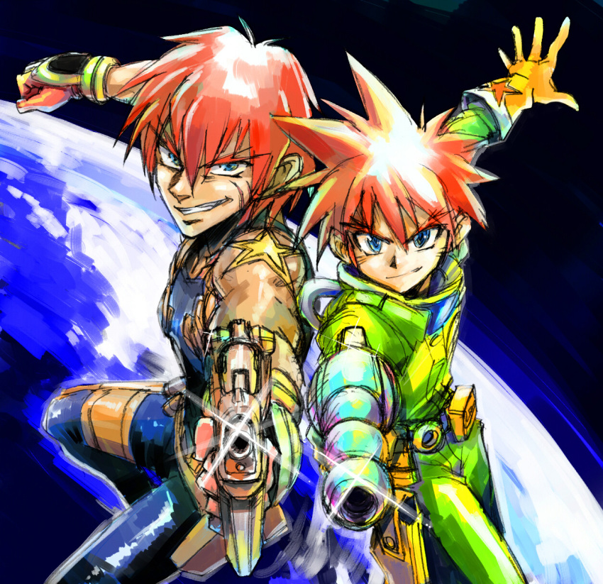 blue_eyes, character_request, crossover, eyebrows, gene_starwind, glint, gloves, godou_juuji