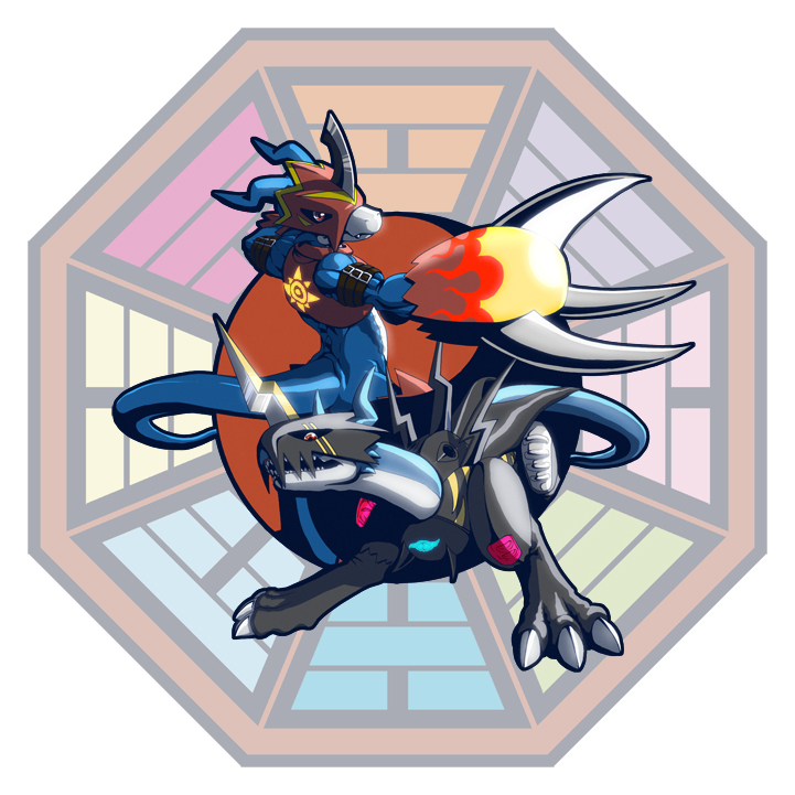 ba_gua, buckle, claws, digimon, digimon_adventure_02, fangs, fladramon, flamedramon