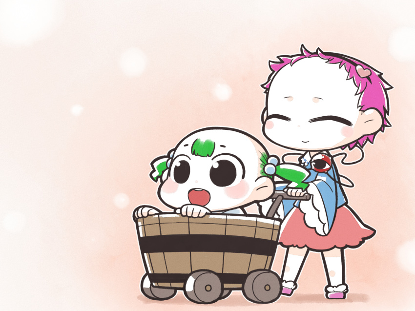 ^_^, alternate_hairstyle, baby, bald, black_eyes, blush, bucket, child