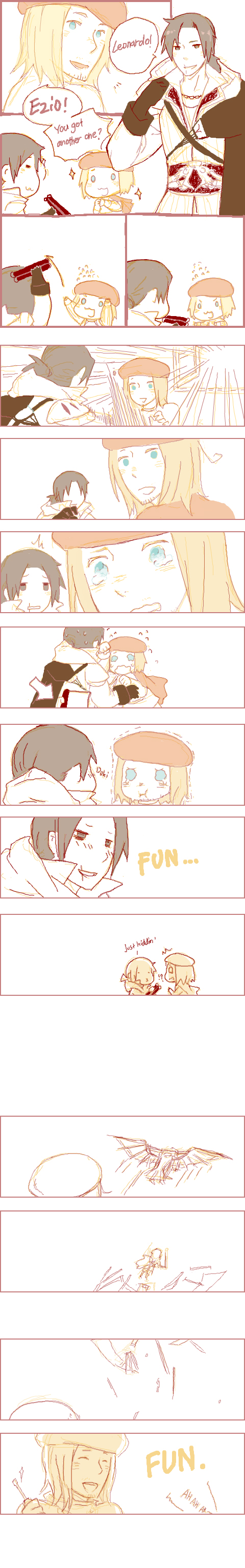 assassin's_creed, assassin's_creed, assassin's_creed_ii, blonde_hair, blue_eyes, brown_hair, cutter_(artist), engrish