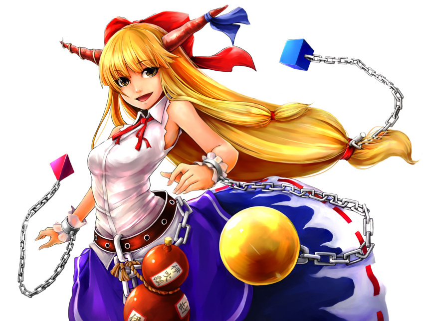 :d, bangs, belt, blunt_bangs, bottle, bow, chain, chains